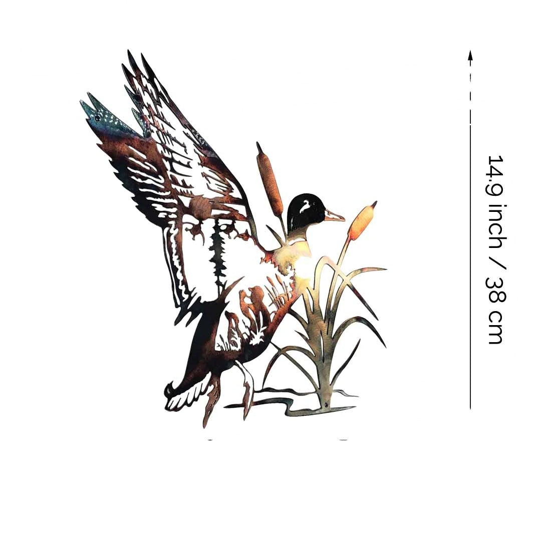 Home Decor Mallard / Trout Fishing Metal Alloy Wall Art
