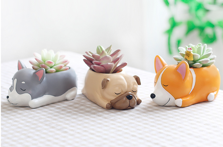 Creative Sleeping Pet Succulent Flower Pot