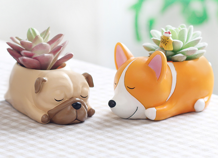 Creative Sleeping Pet Succulent Flower Pot