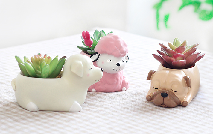 Creative Sleeping Pet Succulent Flower Pot