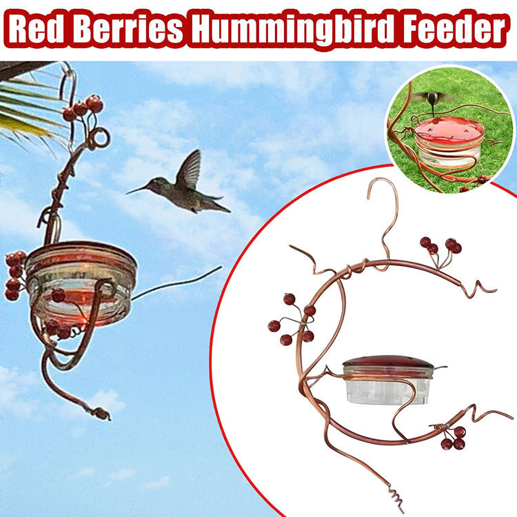 Self-Service Hummingbird Feeders for Outdoors Garden Metal Hanger Bird Feeder, Backyard Decorative Fruit Berry Bird Feeders for Outside, Balcony, Window