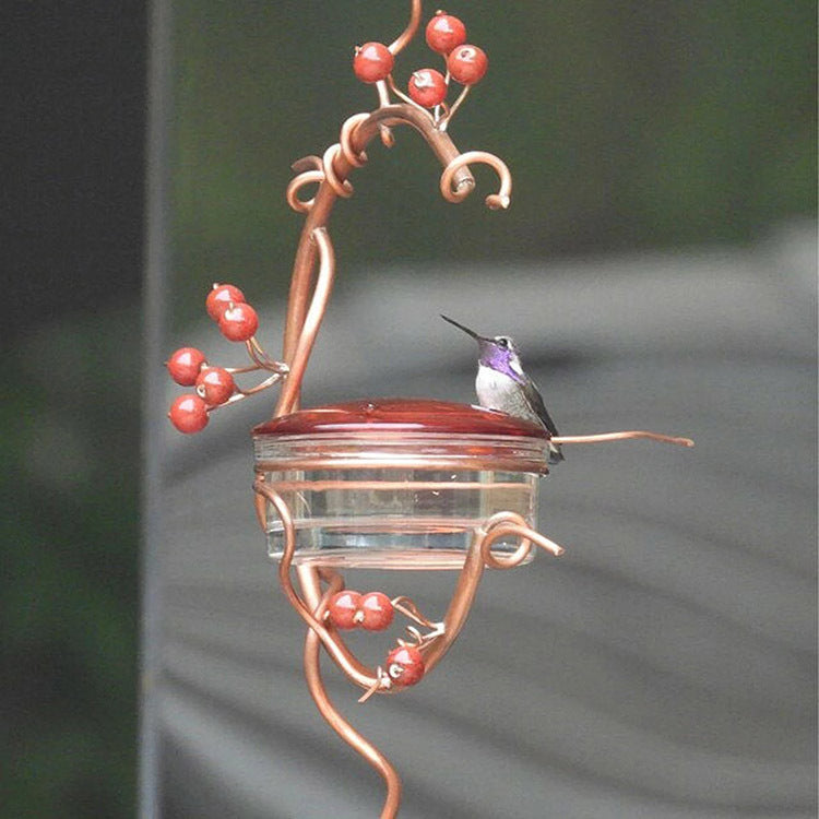 Self-Service Hummingbird Feeders for Outdoors Garden Metal Hanger Bird Feeder, Backyard Decorative Fruit Berry Bird Feeders for Outside, Balcony, Window