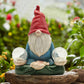 Solar LED Dwarf Doll Outdoor Statue Resin Courtyard Ornaments Gardening Decoration Figurine Landscape Accessories