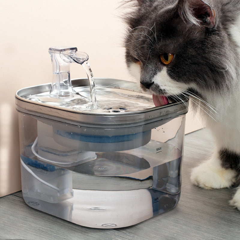 Pet Cat Dog Stainless Steel Automatic Circulation Intelligent Fountain Water Dispenser Pets Accessories