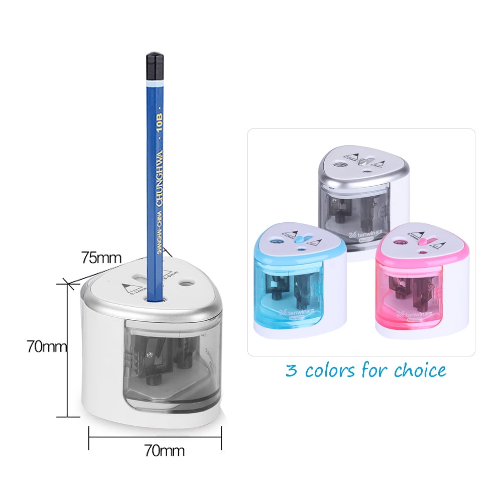 Tenwin Multi-functional Automatic Electric Pencil Sharpener Battery Operated with 2 Holes