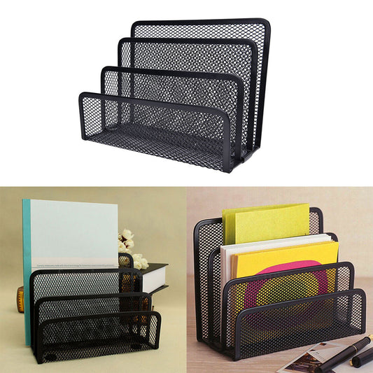 Mesh Metal Home Office Desk-Organizer Book Shelves