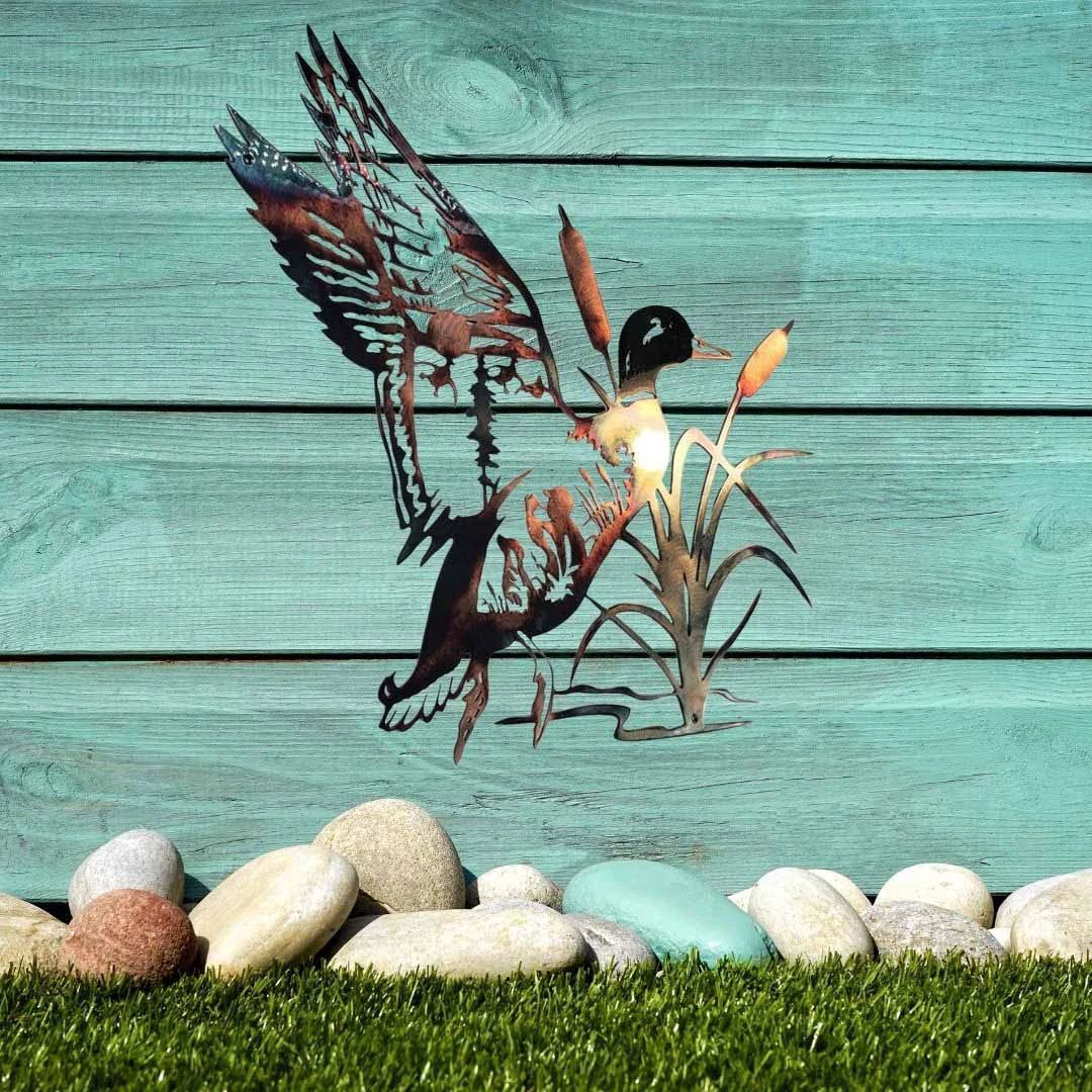 Home Decor Mallard / Trout Fishing Metal Alloy Wall Art