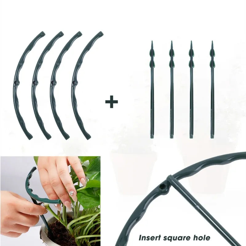 2/4PCS Plastic Plant Support / Pile Frame / Greenhouse Arrangement Semicircle Fixed Rod Indoor Flower Plant Vine Climbing Bracket