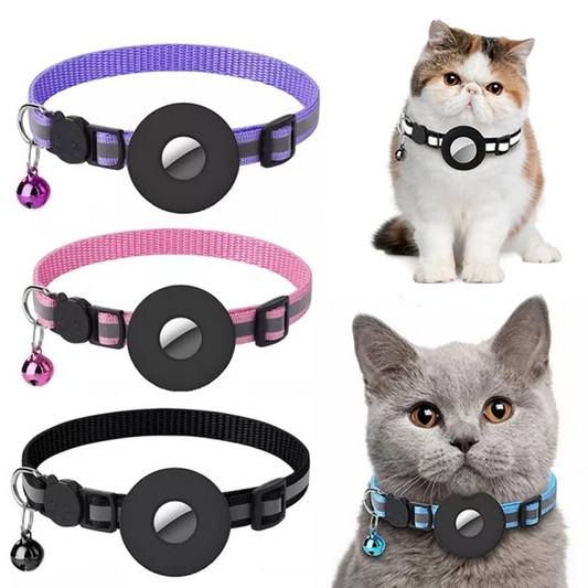 Reflective Waterproof Nylon Collar with Protective Holder Case For Airtag Air Tag for Cats Dogs Kittens Puppy