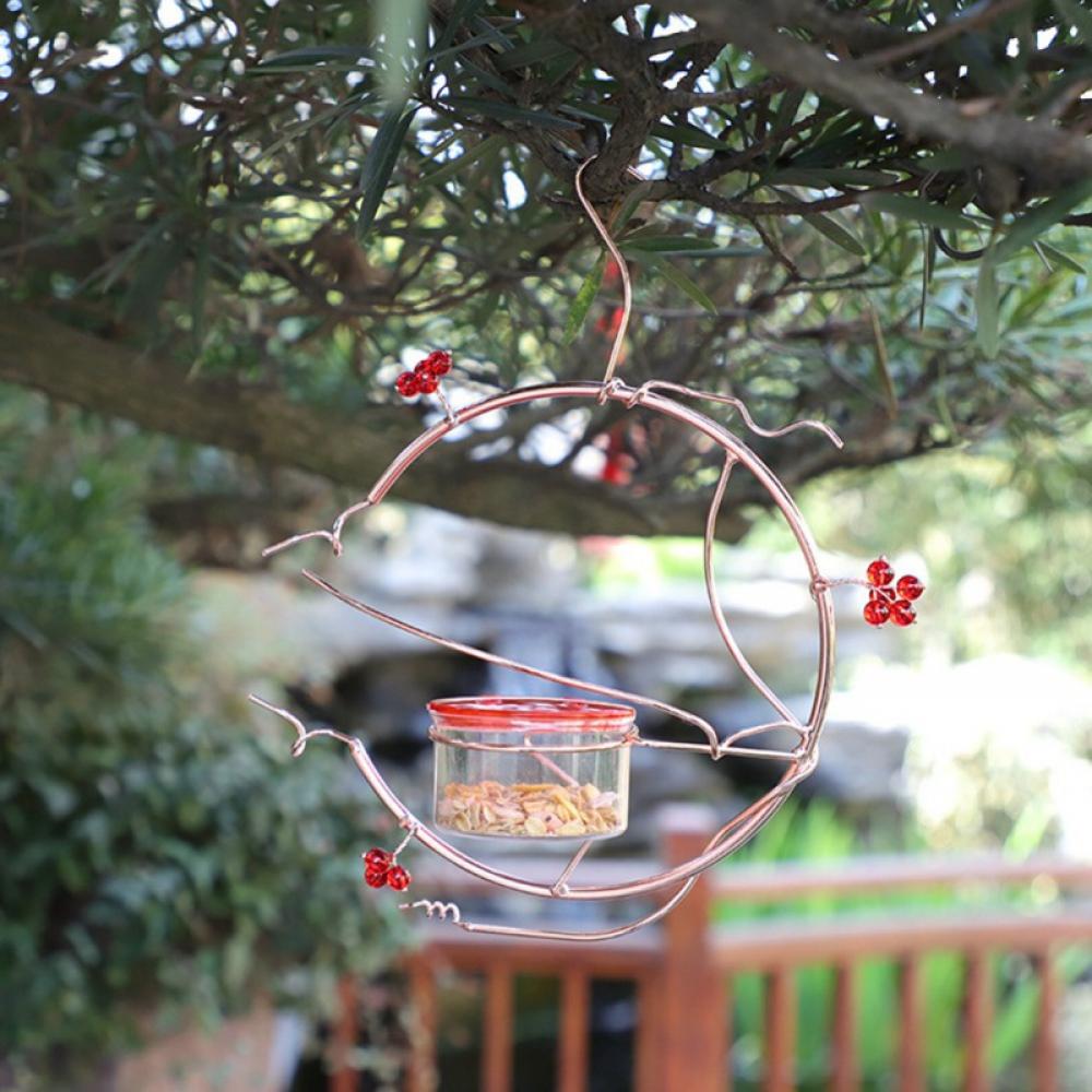 Self-Service Hummingbird Feeders for Outdoors Garden Metal Hanger Bird Feeder, Backyard Decorative Fruit Berry Bird Feeders for Outside, Balcony, Window