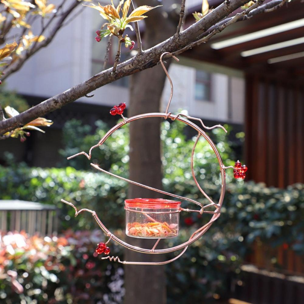 Self-Service Hummingbird Feeders for Outdoors Garden Metal Hanger Bird Feeder, Backyard Decorative Fruit Berry Bird Feeders for Outside, Balcony, Window