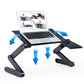 Rainbean Adjustable Laptop Stand / Laptop Desk with Cooling Fans, Workstation Desk with Mouse Pad