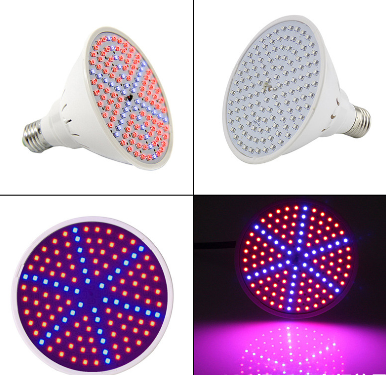 Red and Blue LED Plant Growth Lamp Replacement Single Bulbs; Clip-On Single and Two Lamp Bulb Clip-On Brackets