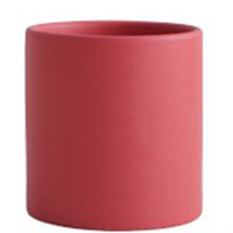 Nordic Industrial Style Colorful Ceramic Flowerpot, Succulent, Planter Cylindrical Shape With Optional Hole Tray