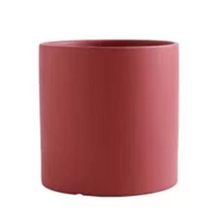 Nordic Industrial Style Colorful Ceramic Flowerpot, Succulent, Planter Cylindrical Shape With Optional Hole Tray