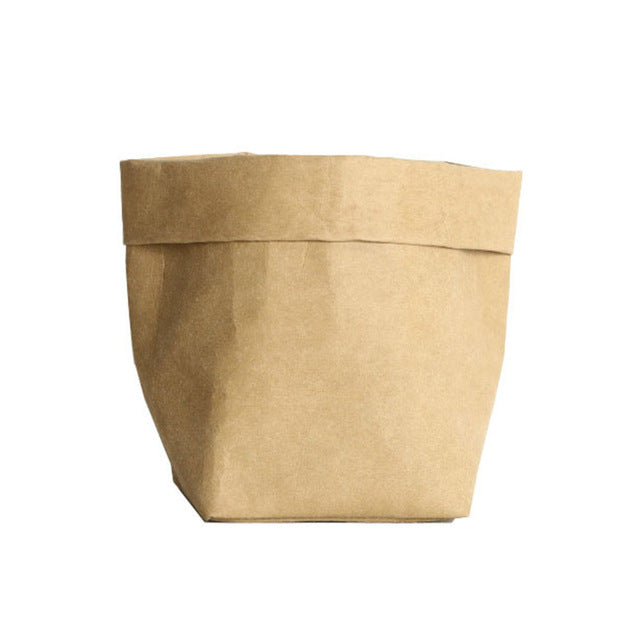 Washed Kraft Paper Storage Bag Design Flower Pot Gardening Supplies