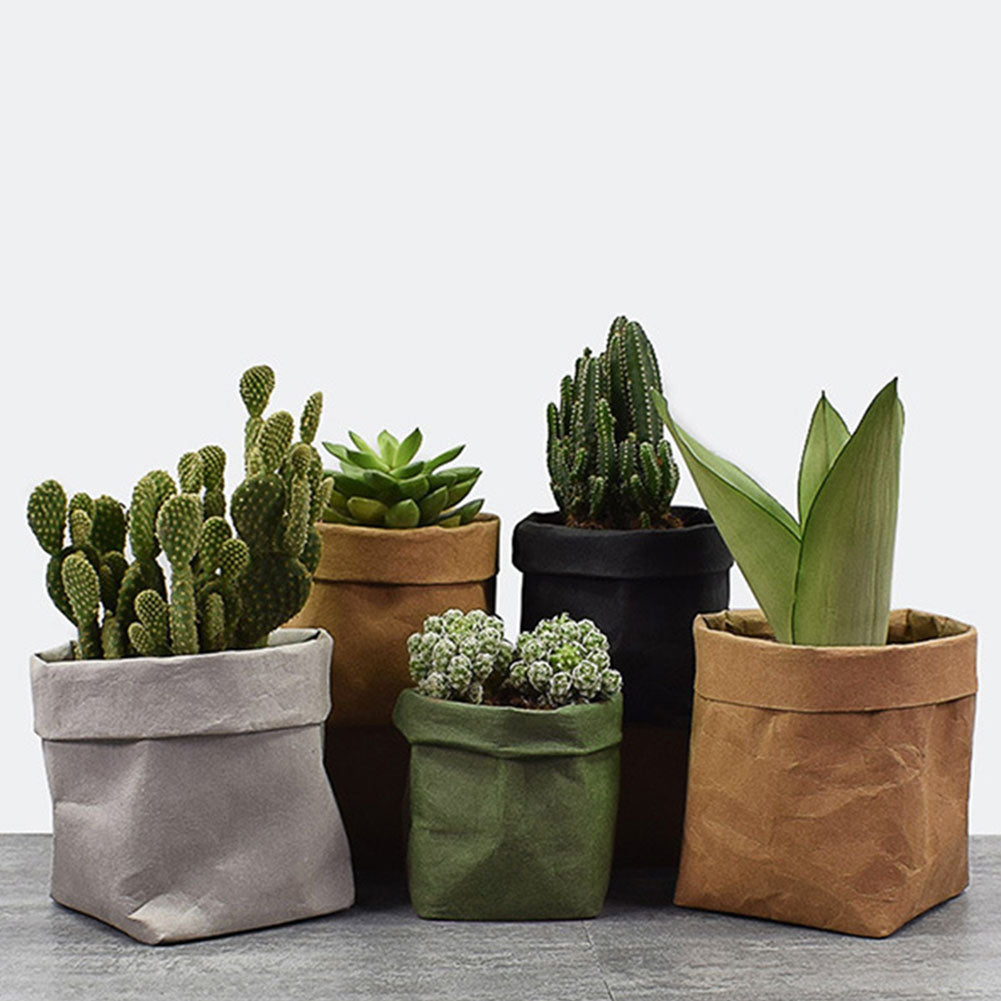 Washed Kraft Paper Storage Bag Design Flower Pot Gardening Supplies