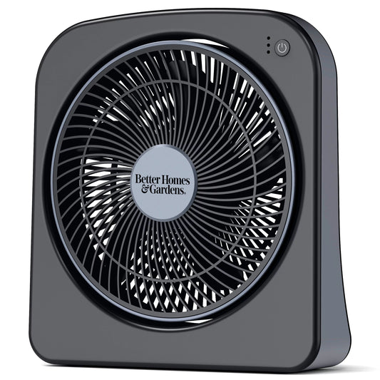 Better Homes & Gardens 9" Dual Power Portable Fan, Indoor/Outdoor Use, 3 Speeds, Black