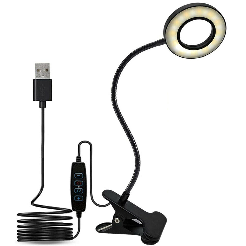 Flexible LED Clip On Desk Lamp, USB and Dimmable