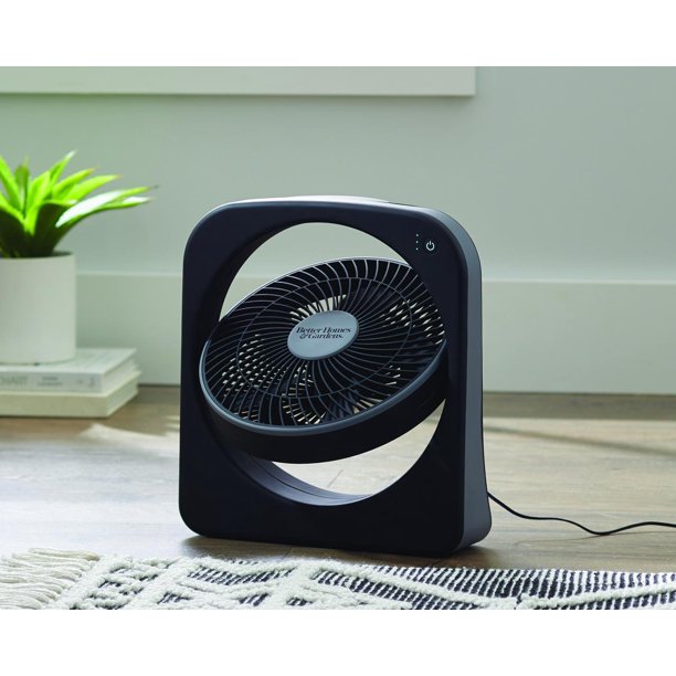 Better Homes & Gardens 9" Dual Power Portable Fan, Indoor/Outdoor Use, 3 Speeds, Black