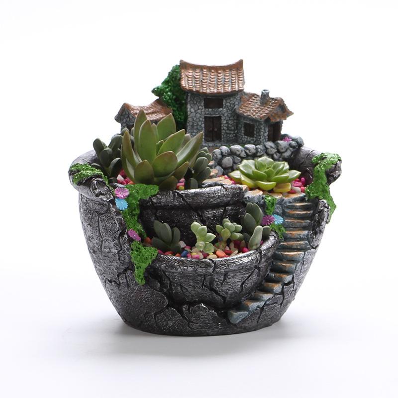 Planter Flower Plant Pots Fairy Garden Pot with Sweet House