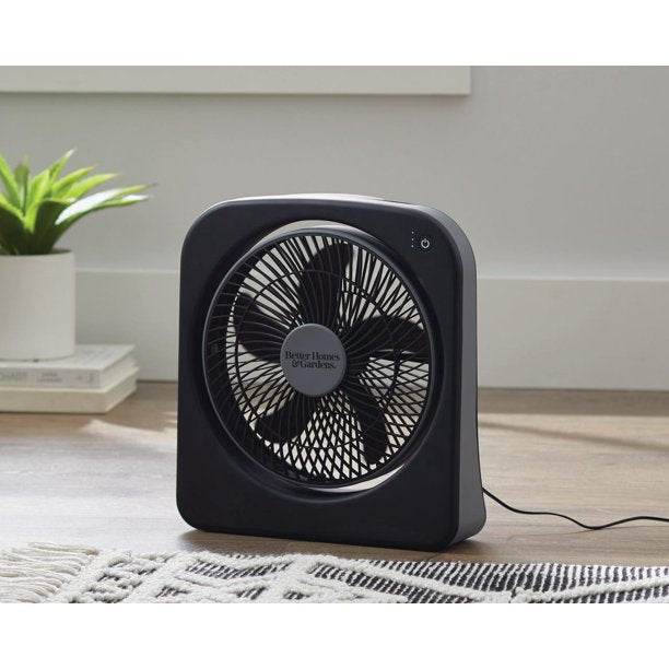 Better Homes & Gardens 9" Dual Power Portable Fan, Indoor/Outdoor Use, 3 Speeds, Black