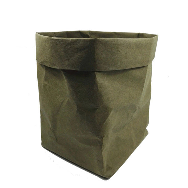 Washed Kraft Paper Storage Bag Design Flower Pot Gardening Supplies