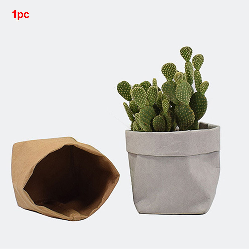 Washed Kraft Paper Storage Bag Design Flower Pot Gardening Supplies