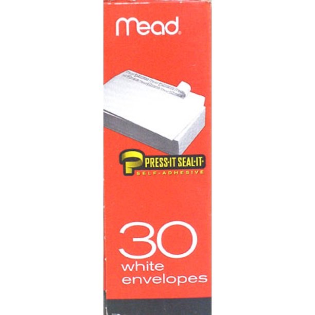 Mead No. 10 White Self-Adhesive White Envelopes - 30 Count