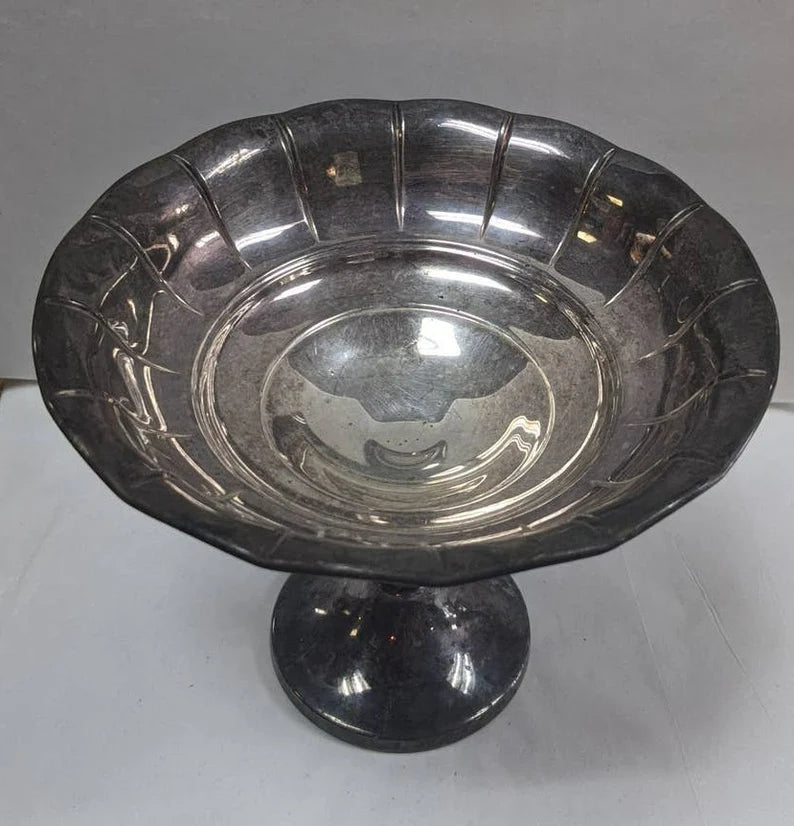 Vintage Signed Cheshire 95 Silver-Plated Pedestal Dish